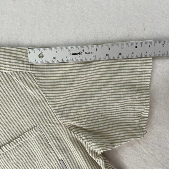 Columbia Shirt Men's Sz L Beige Regular Fit Button-Up Striped Collared Pocket - Picture 5 of 12
